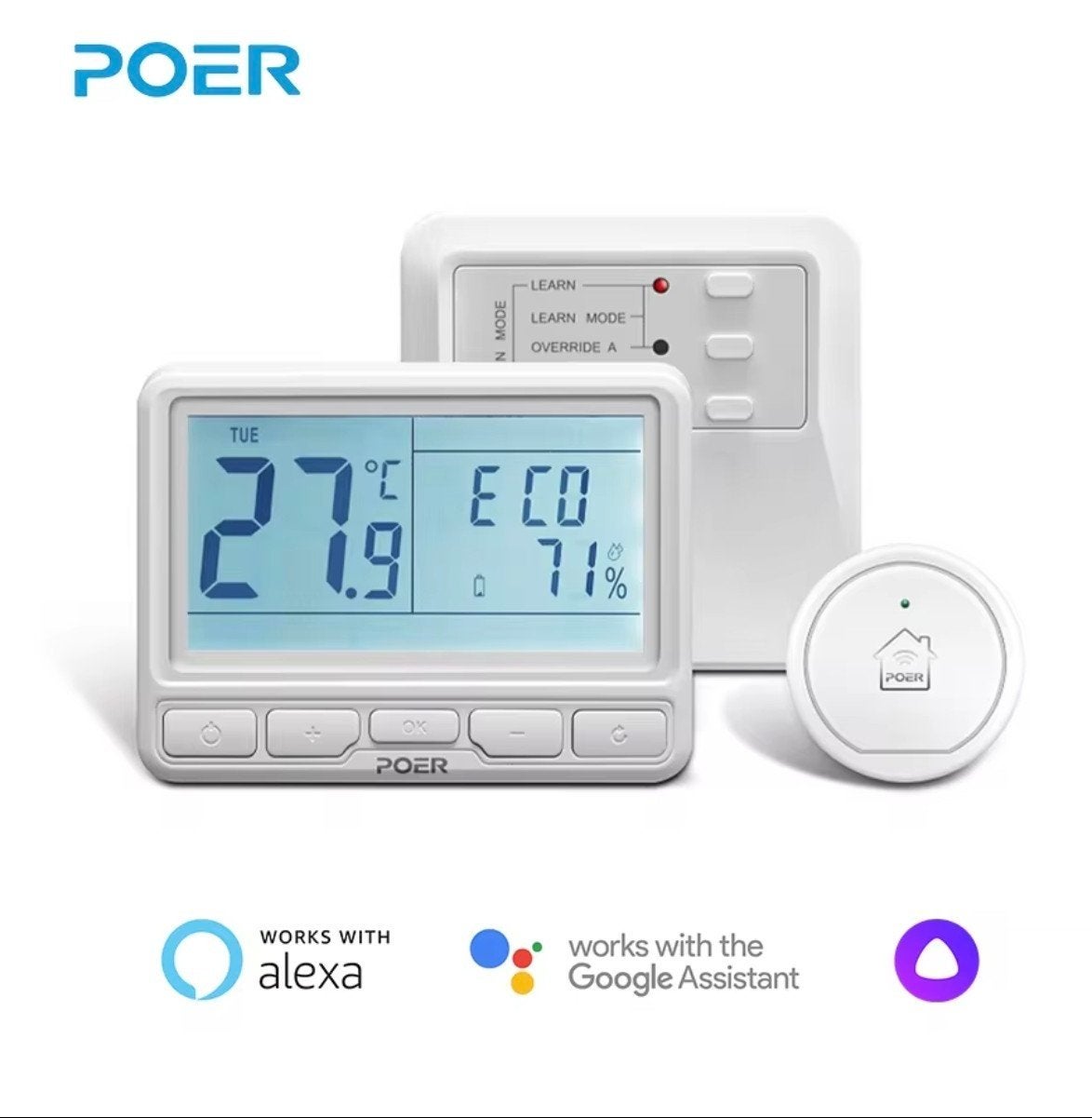 POER Smart Controls Draadloze Programmeerbare Thermostaat, Ophalen of Verzenden, Slimme thermostaat, Zo goed als nieuw