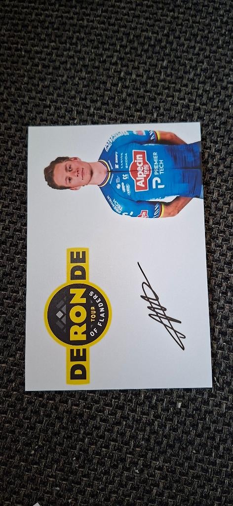 Foto Mathieu van der Poel met handtekening (print) # RVV, Verzamelen, Ophalen of Verzenden, Nieuw, Overige sporten, Overige typen