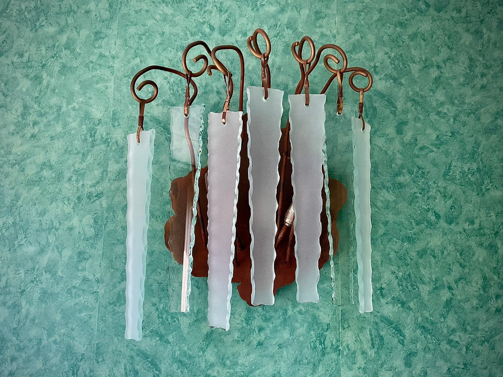 4 Vintage Brand van Egmond Wandlampen “Behind Frosted Glass”, Ophalen, Gebruikt, E14 (klein), Glas
