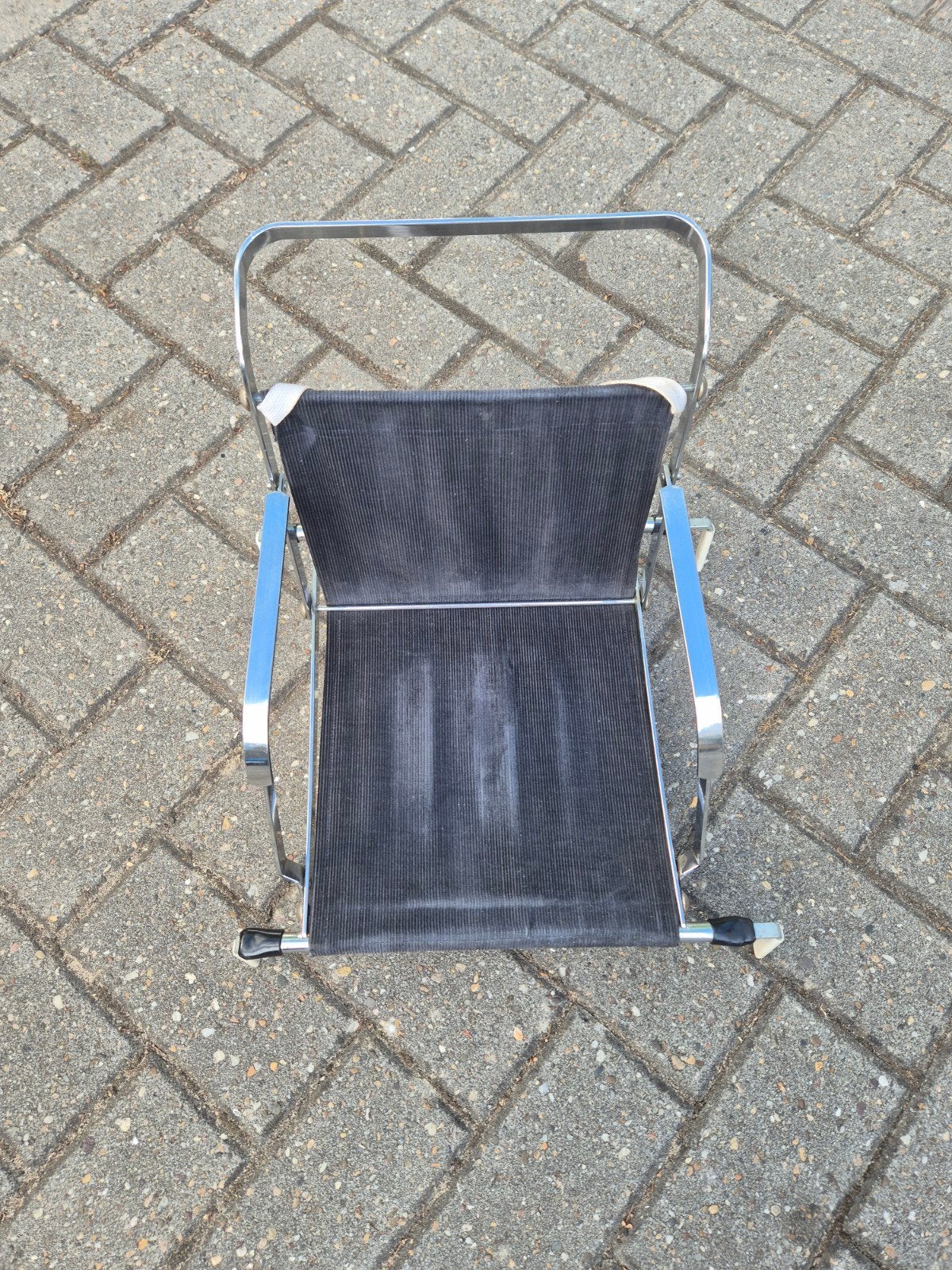 Vintage kinderstrandstoeltje chroom buisframe jaren 60/70, Ophalen of Verzenden