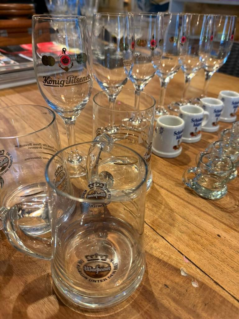 Partij Bier glas  Bierglazen shot glaasjes Brand Warsteiner, Ophalen of Verzenden, Zo goed als nieuw, Glas of Glazen, Brand