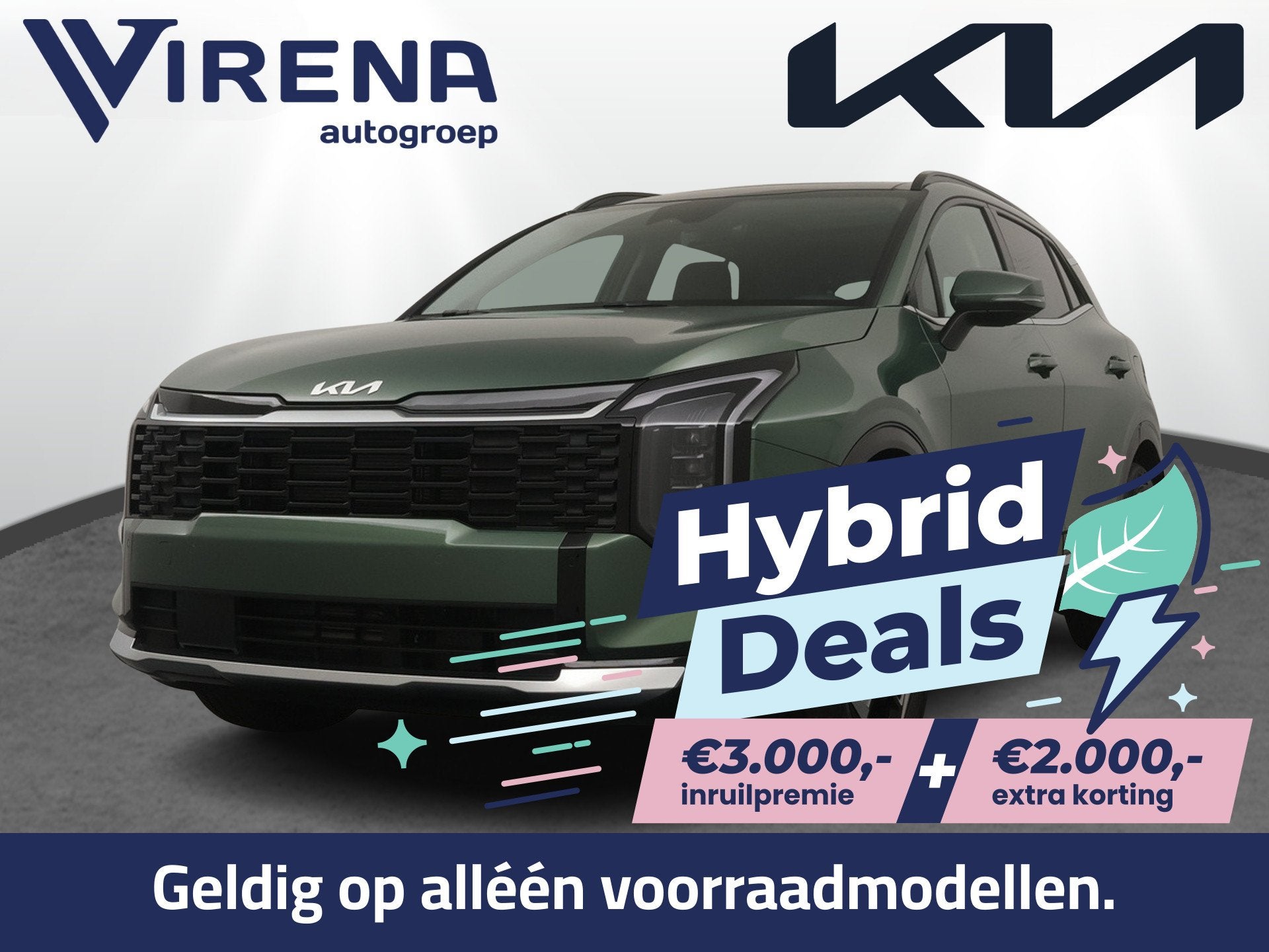 Kia Sportage 1.6 T-GDi Hybrid DynamicPlusLine - €5.000,- v, Auto's, Dealer onderhouden, Zwart, 4 cilinders, Leder en Stof