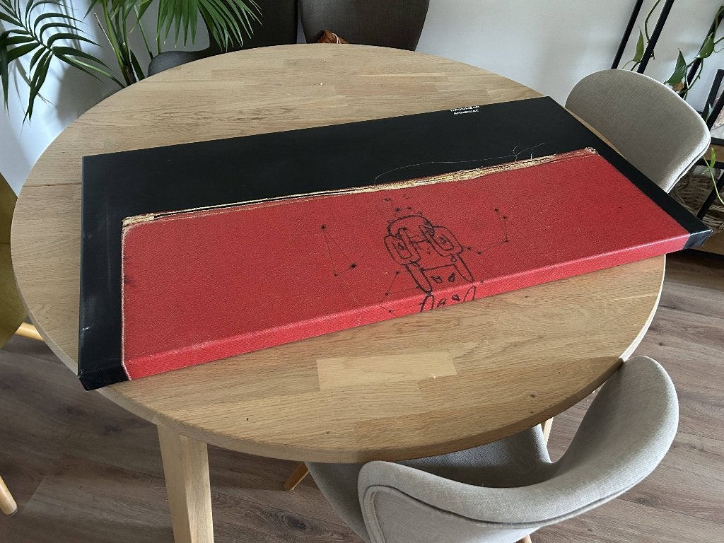Radiohead Amnesiac Poster on Canvas, Verzamelen, Ophalen, Rechthoekig Liggend, Zo goed als nieuw, Canvas of Doek