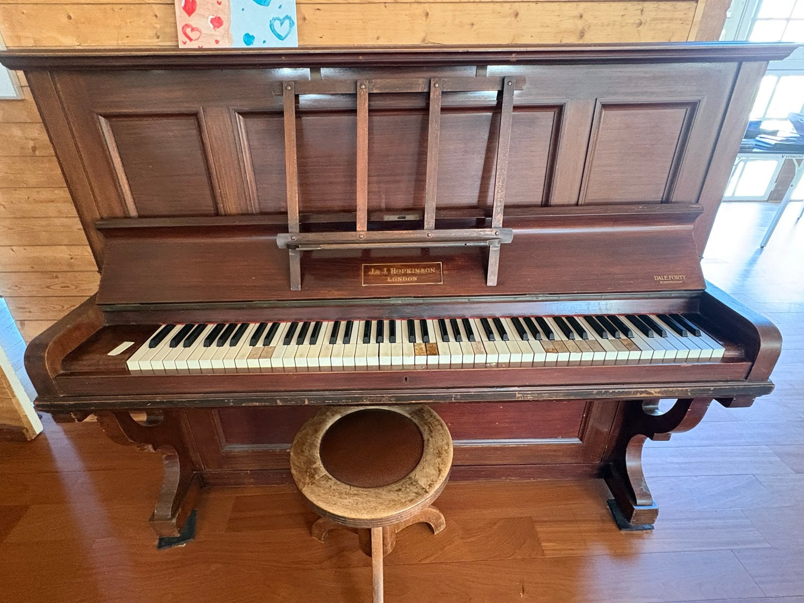 GRATIS Antieke J. & J. Hopkinson Piano - London, Muziek en Instrumenten, Ophalen, Gebruikt, Bruin, Piano