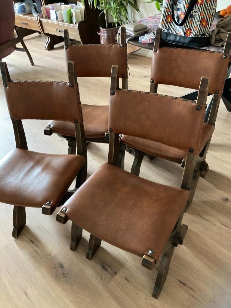 eetkamer stoelen, Gebruikt, Bruin, Vier, Ophalen