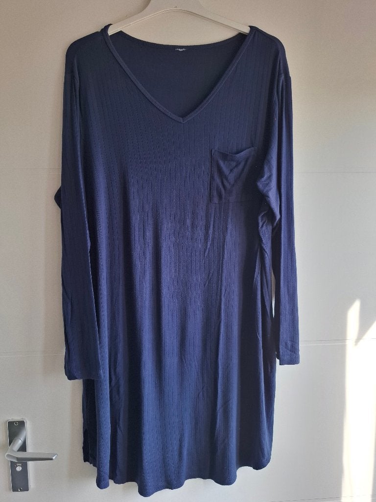 Nachthemd lange mouw blauw maat 50, Verzenden, Gedragen, Blauw, Overige typen