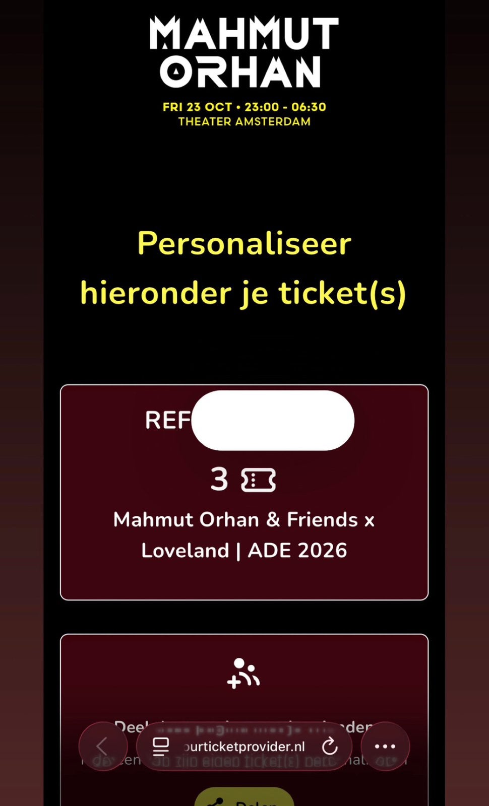 3x Mahmut Orhan ADE Loveland 2026 tickets, Twee personen