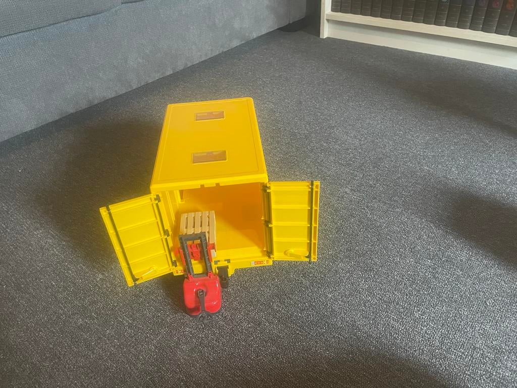 Bruder DHL bestelbus met heftruck, Overige merken, Gebruikt, Auto, Groter dan 1:32