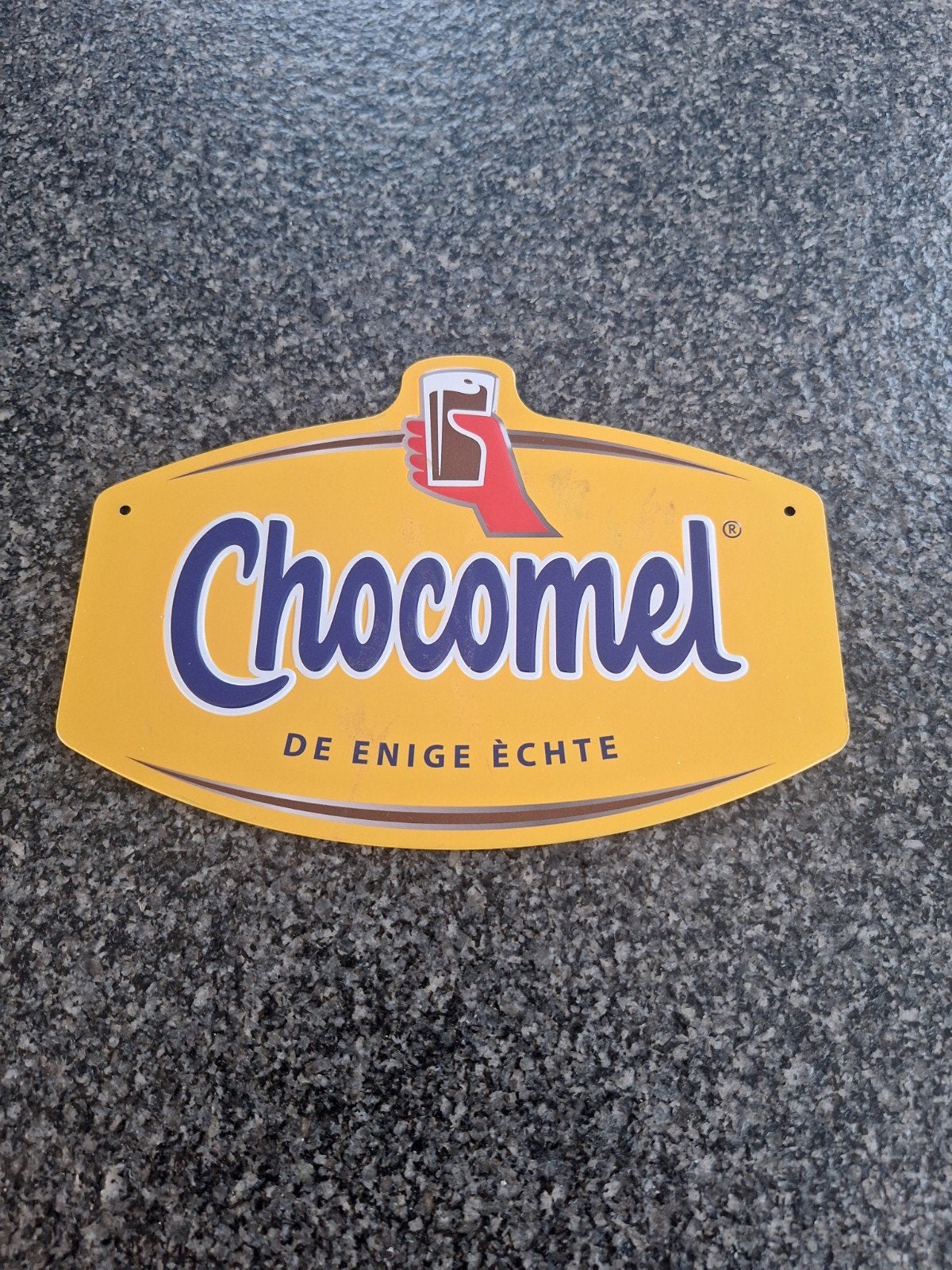 Vintage Chocomel Reclamebord - De Enige Echte, Ophalen of Verzenden