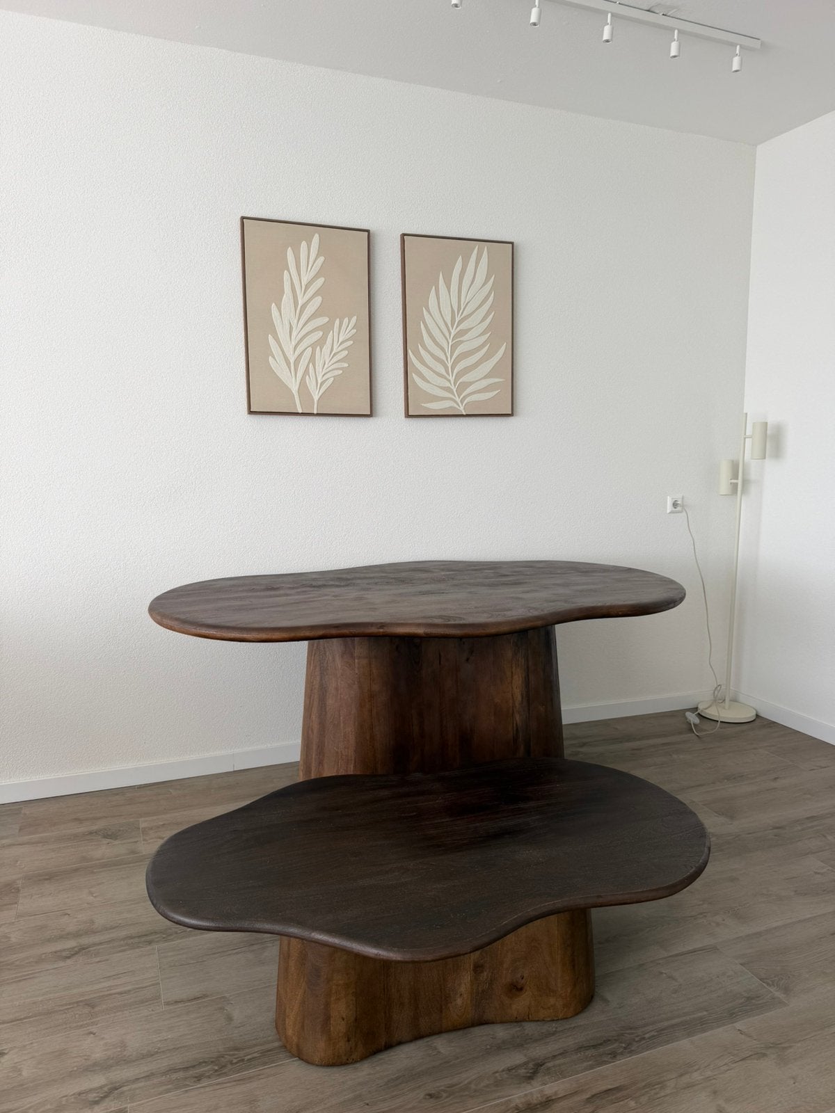 Jessie organische eettafel + salontafel | Massief mangohout, Ophalen, 100 tot 150 cm, Zo goed als nieuw, Japandi, Scandinavisch of hotel chique interieur