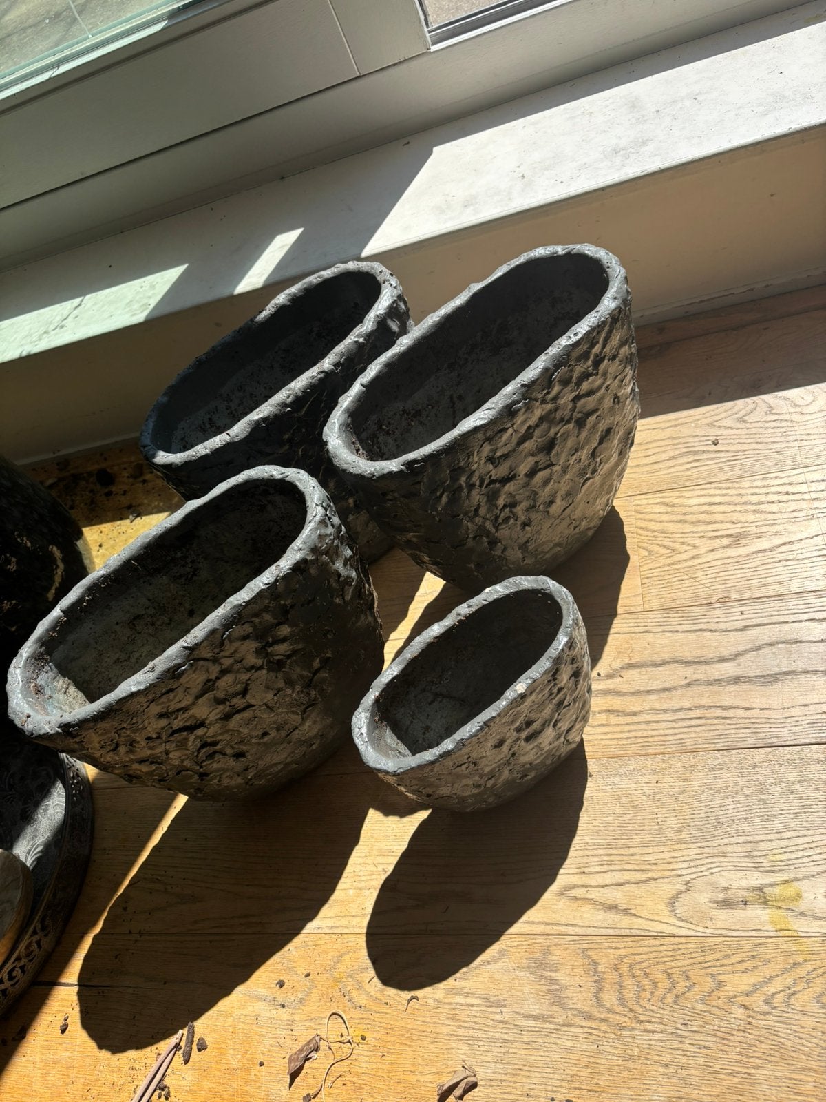 4 prachtige plantenpotten tekoop, Tuin en Terras, Bloempotten, Ophalen, Rond, Zo goed als nieuw, Minder dan 25 cm