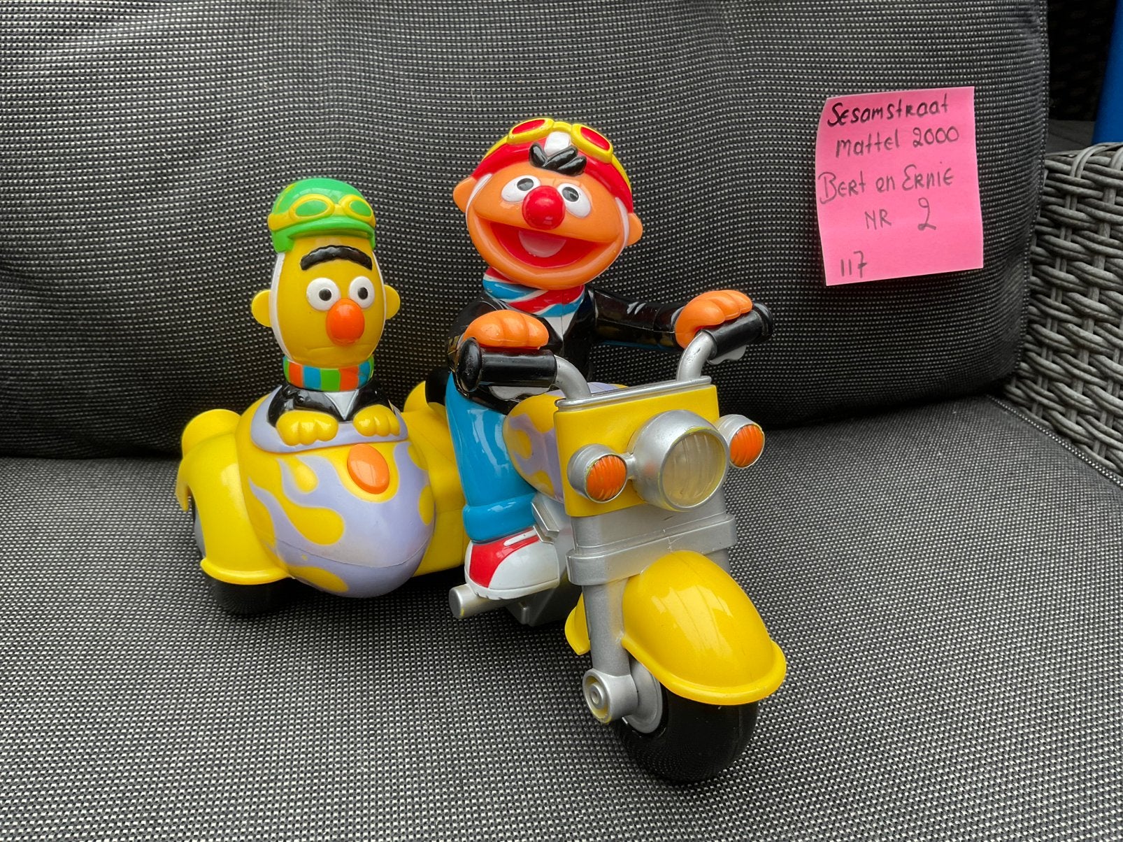 Sesamstraat workshop Mattel 2000 Bert en Ernie zijspan,werkt, Ophalen, Gebruikt, Beeldje of Figuurtje