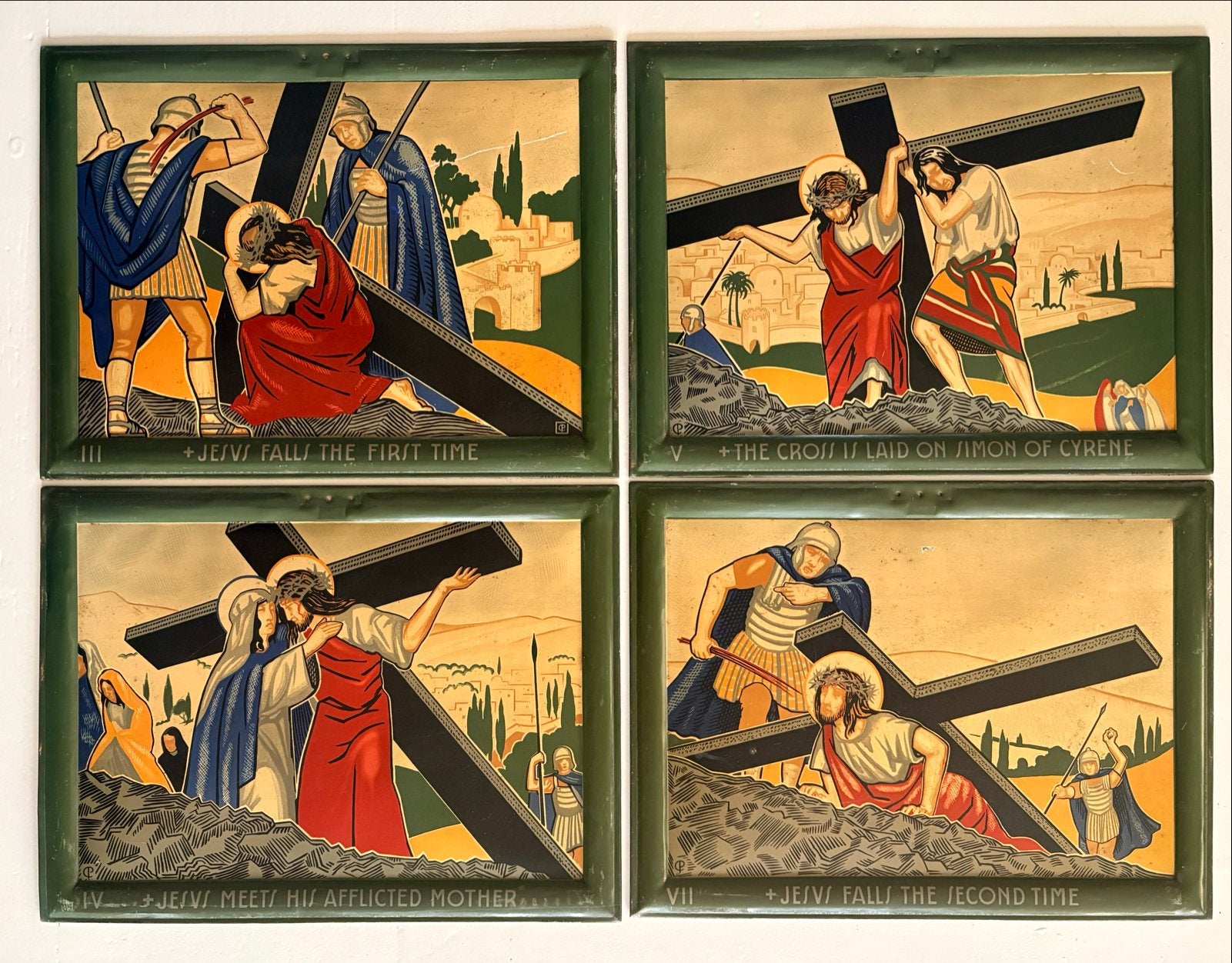 Vintage Kruiswegstaties van Jezus/Christus, Ophalen of Verzenden