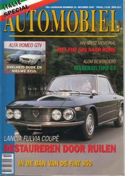 Automobiel 10 1997 : Lancia Fulvia Coupe - Alfa Romeo GTV, Ophalen of Verzenden, Gelezen, Algemeen