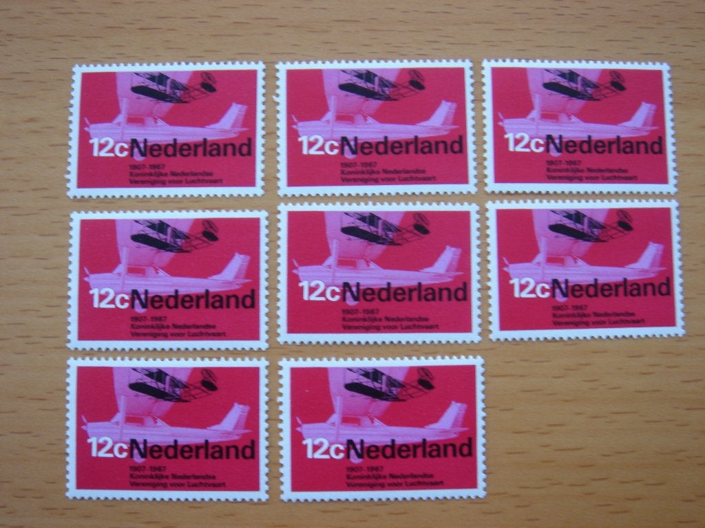 NVPH 909 Luchtvaart 8x Postfris, Ophalen of Verzenden, Na 1940, Postfris