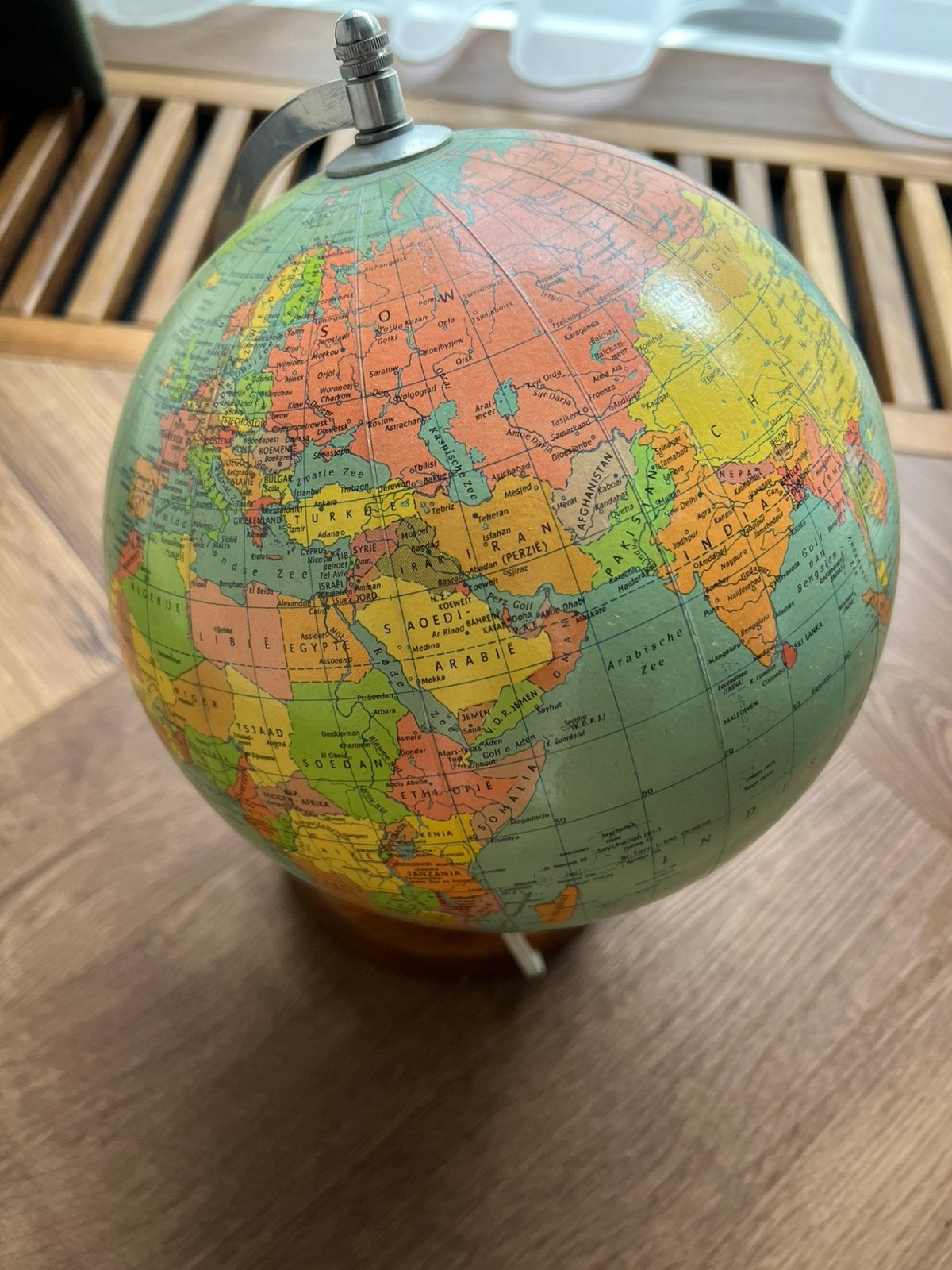 Rath globe Vintage met verlichting op houten voet 1975, Huis en Inrichting, Ophalen of Verzenden, Zo goed als nieuw