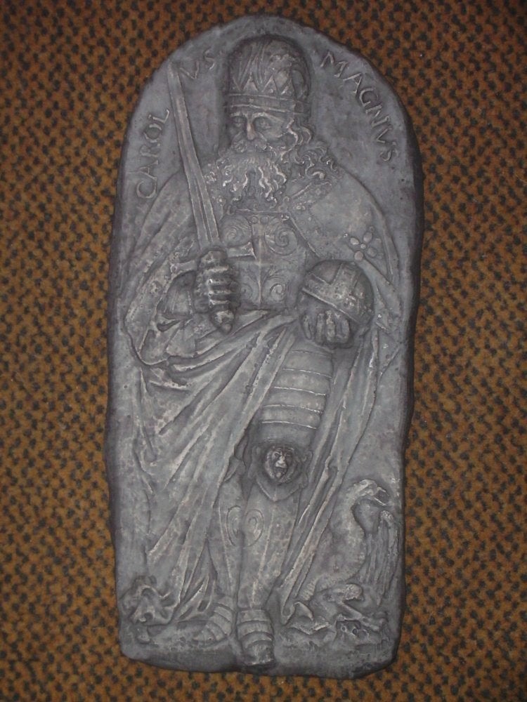 reliëf Karel de Grote, kasteel decoratie, KLEUR NAAR WENS!, Antiek en Kunst, Curiosa en Brocante, Ophalen of Verzenden