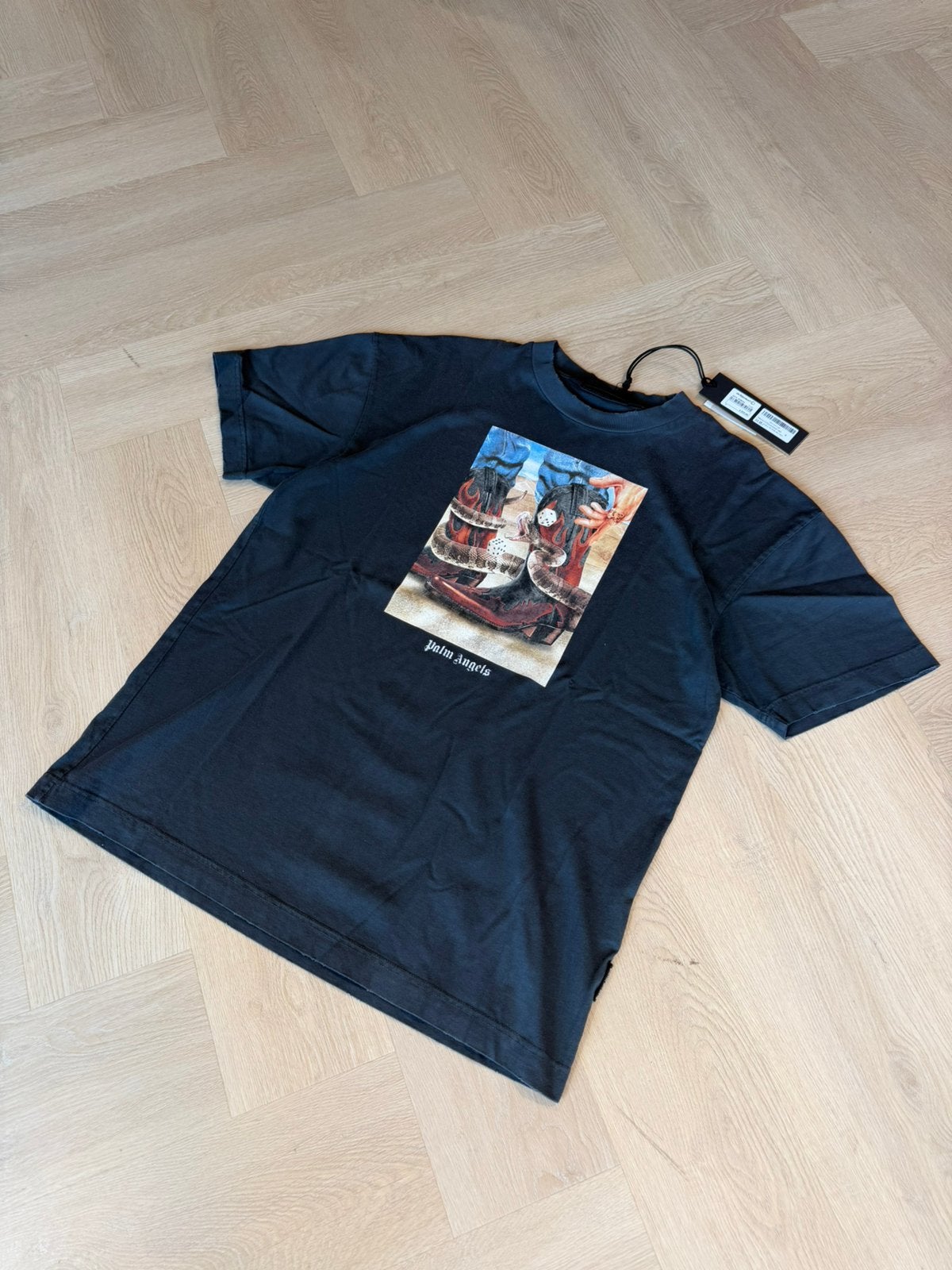 Palm Angels Dice Game T-Shirt Black – Maat M – Nieuw!, Ophalen of Verzenden, Zo goed als nieuw, Maat 52/54 (L), Zwart