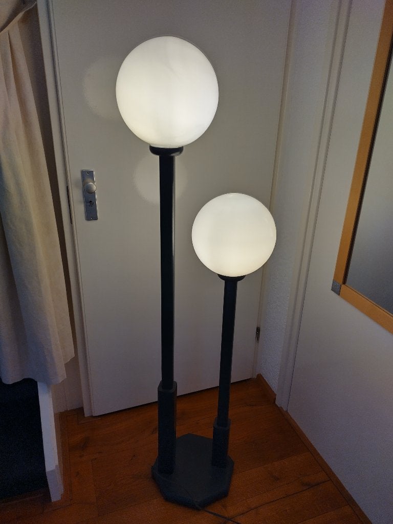 Vintage vloerlamp Bony design jaren 80 glazen bollen, Ophalen, Gebruikt, Vintage, E27 (groot)