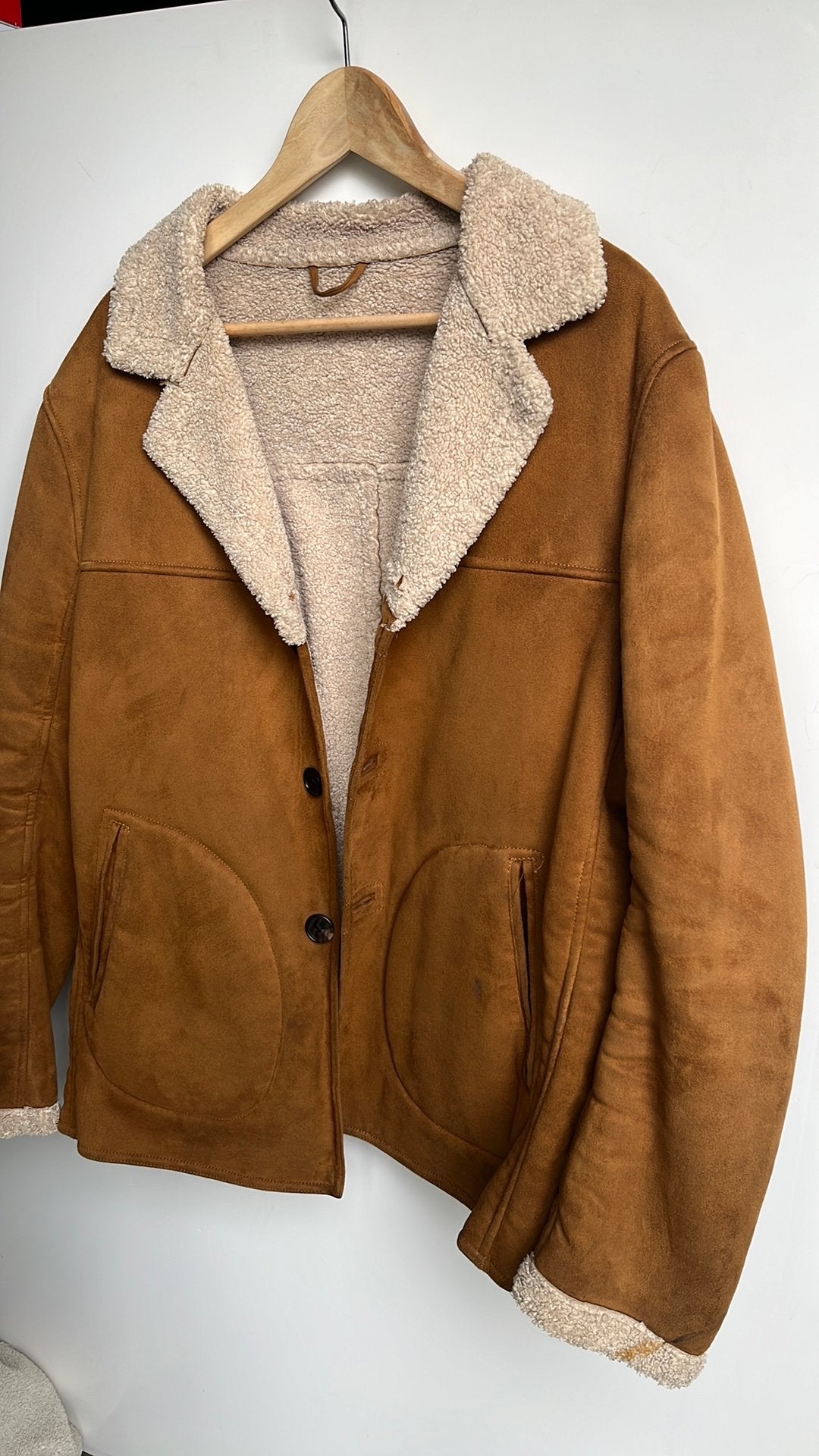 Suede herenjas maat L van Zara, Kleding | Heren, Jassen | Winter, Ophalen of Verzenden, Gedragen, Maat 52/54 (L), Bruin
