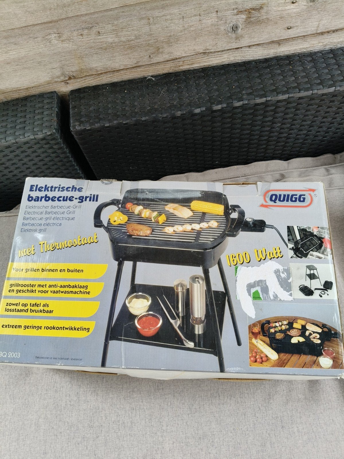 Quigg Elektrische Barbecue-grill met Thermostaat 1600W, Ophalen, Zo goed als nieuw, Quigg