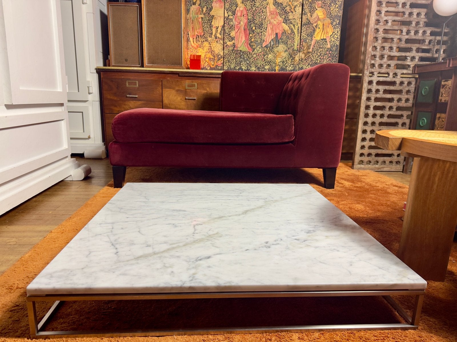 LIVING DIVANI zeer lage marmer salontafel design Lissoni, Huis en Inrichting, 50 tot 100 cm, |, B&B Italia Minotti Flexform Roche Bobois Ligne Roset Baxter