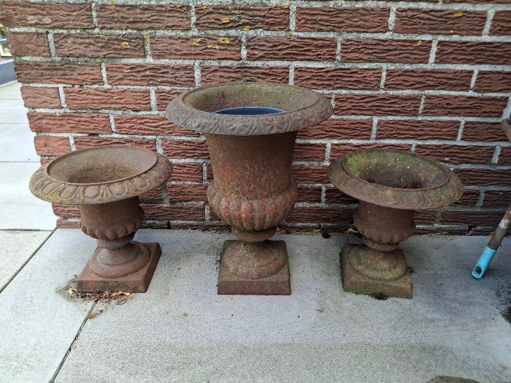 Plantenpotten ijzer, Ophalen, Gebruikt, Rond, Metaal