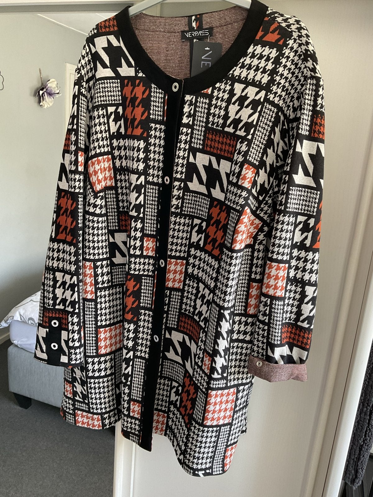 Verpass jasje/vest met pied-de-poule print. Maat 50, Ophalen of Verzenden, Nieuw, Zwart, Jasje of Colbert
