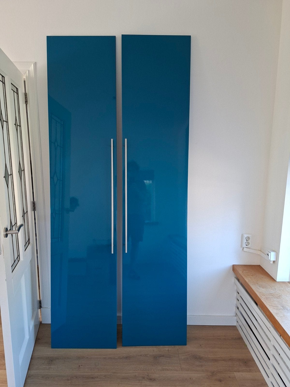 IKEA PAX 2x hoogglans blauw/petrol deuren, Ophalen, 200 cm of meer, Modern, Strak, Hoogglans, 50 tot 100 cm