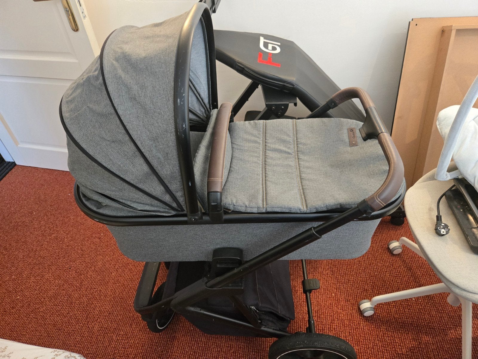 Qute Q-rider kinderwagen met reiswieg en zitje, Ophalen, Gebruikt, Overige merken, Met reiswieg