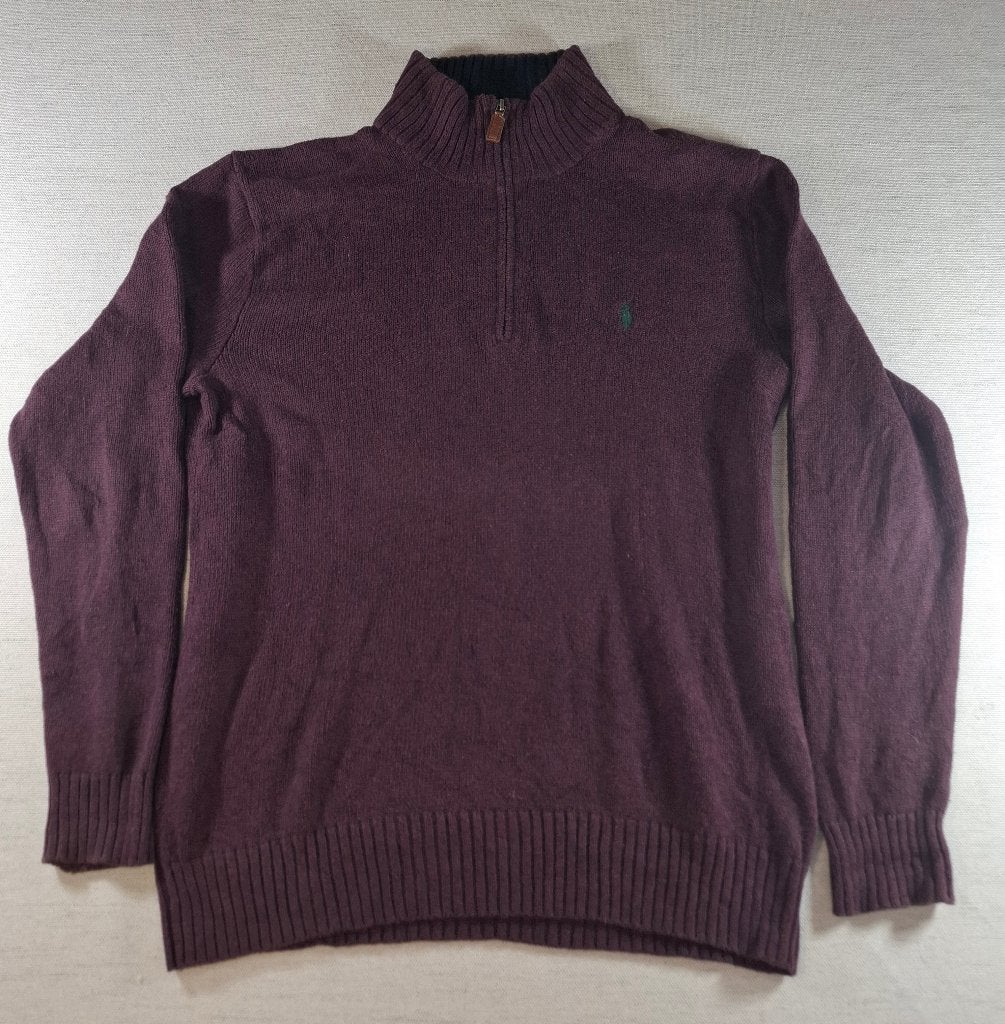 Polo Ralph Lauren trui met 1/4 rits – bordeauxrood, maat S, Verzenden, Polo Ralph Lauren, Gedragen, Rood
