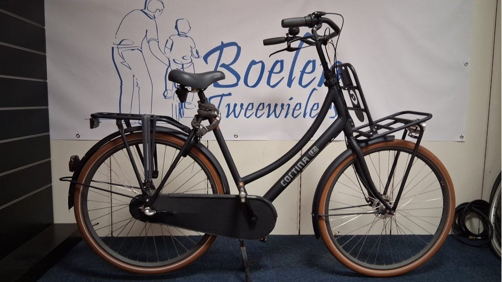 Cortina U4 28/61 7v Transportfiets Blauw Damesfiets, Versnellingen, 56 cm of meer, Zo goed als nieuw, Cortina