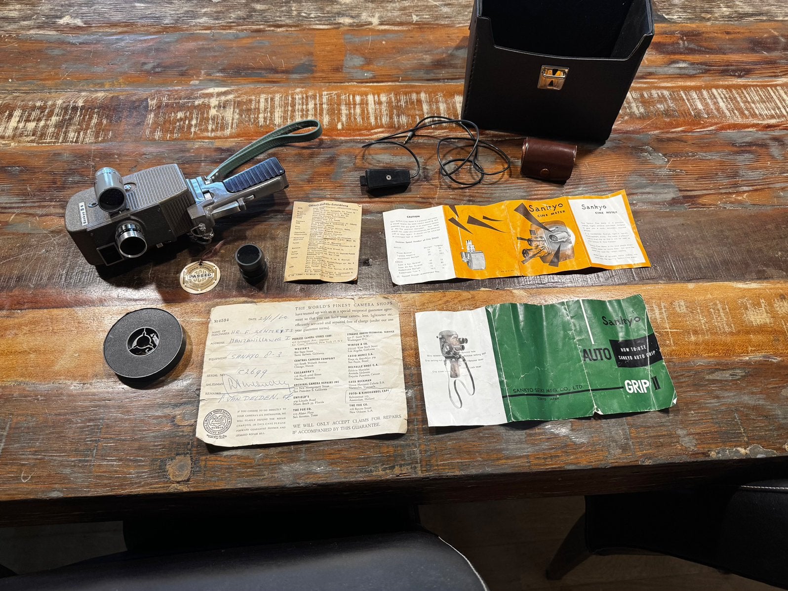 Sankyo 8-S 8mm filmcamera - Complete set uit 1960, Ophalen of Verzenden, Hi 8
