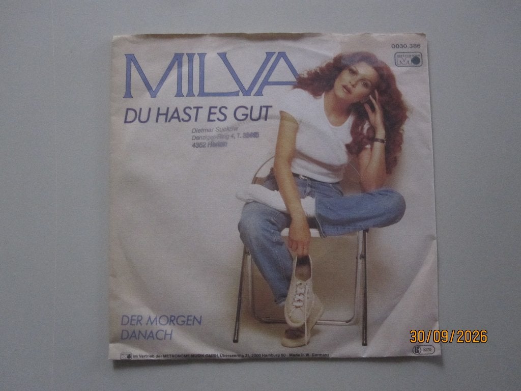 MILVA - du hast es gut - vinyl 7", Gebruikt, 7 inch, Overige typen, Schlager