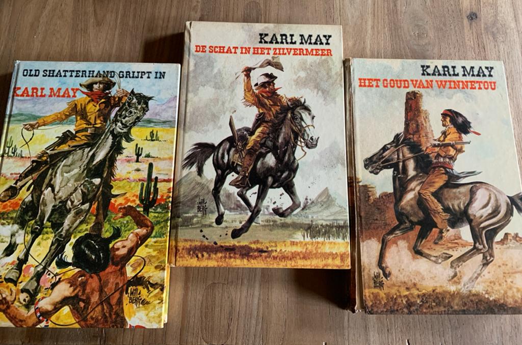 Karl May boeken: Old Shatterhand, De Schat, Het Goud, Boeken, Ophalen of Verzenden, Zo goed als nieuw