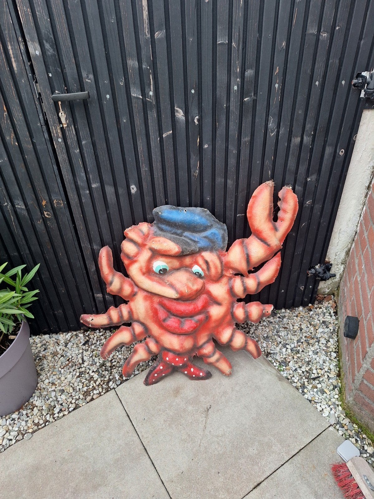 Vastenavend gevelversiering - Krab met Hoed, Ophalen, Gebruikt, Wandsculptuur