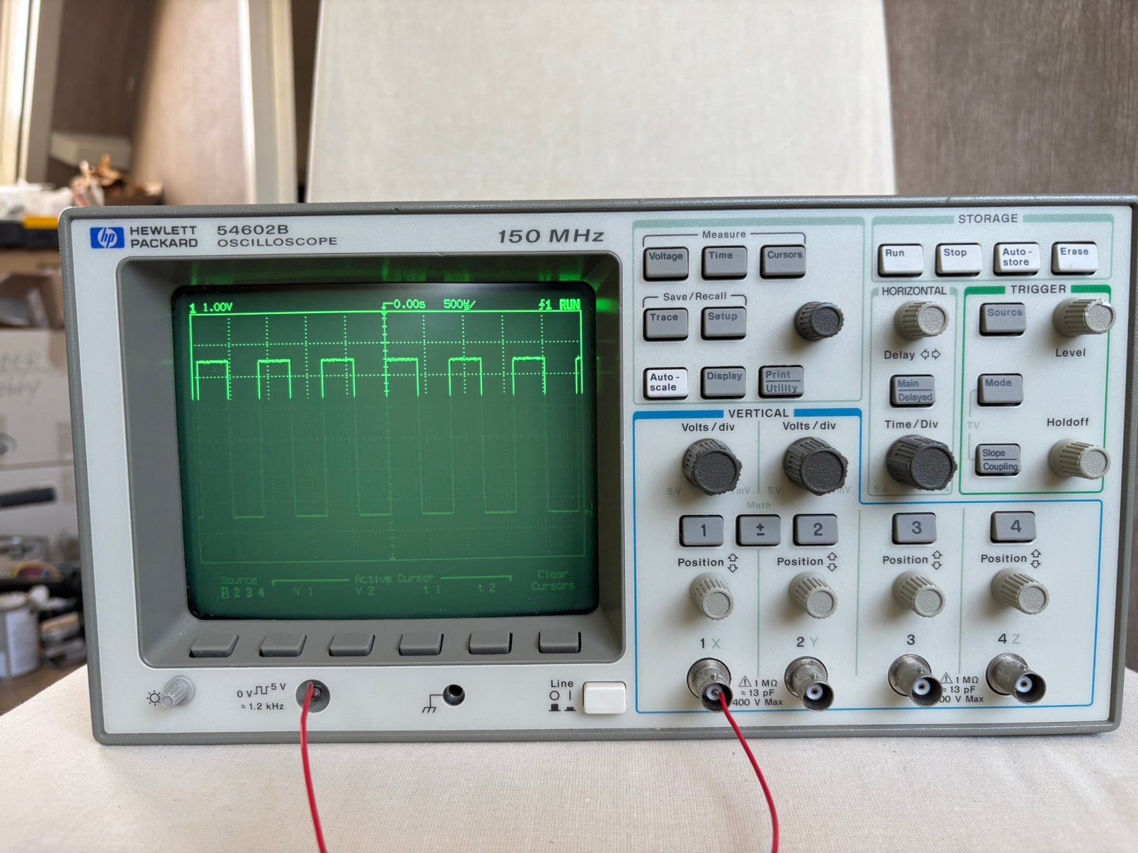 Hewlett Packard 54602B 4-channel 150 MHz oscilloscope, Ophalen, Gebruikt