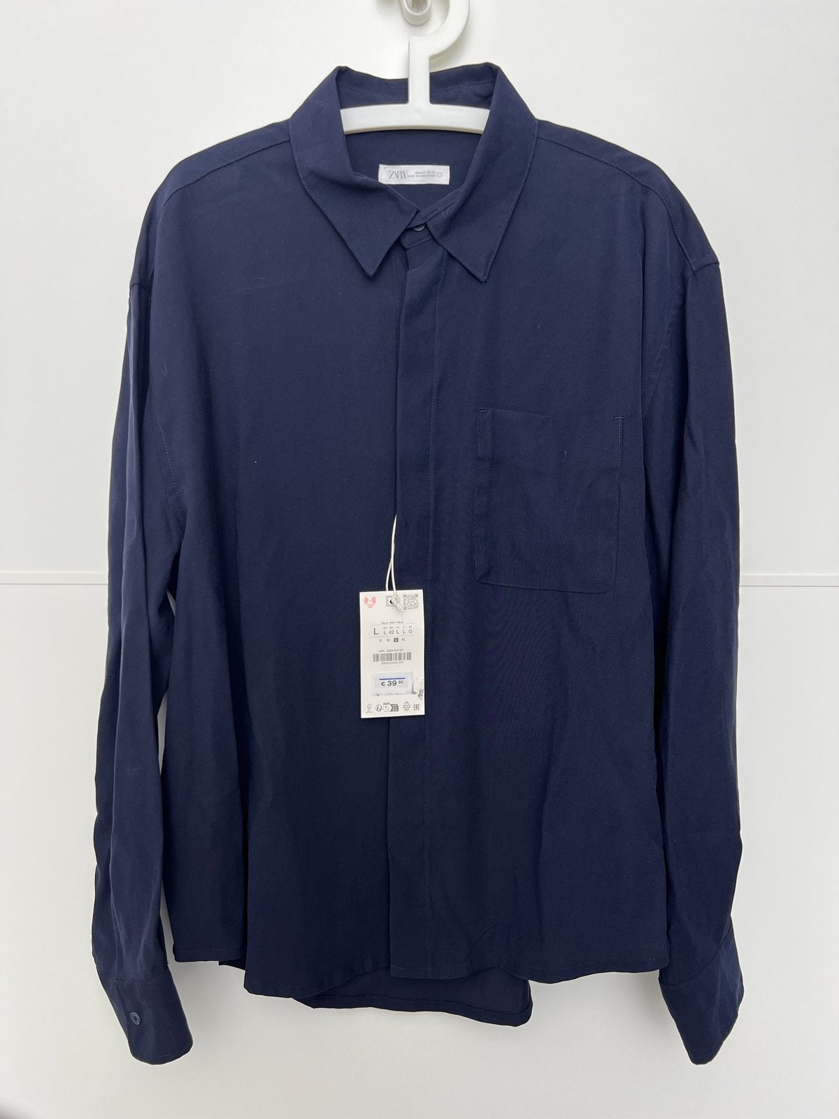 Zara heren overhemd - Nieuw met kaartjes, Ophalen of Verzenden, Nieuw, Blauw, Overige halswijdtes
