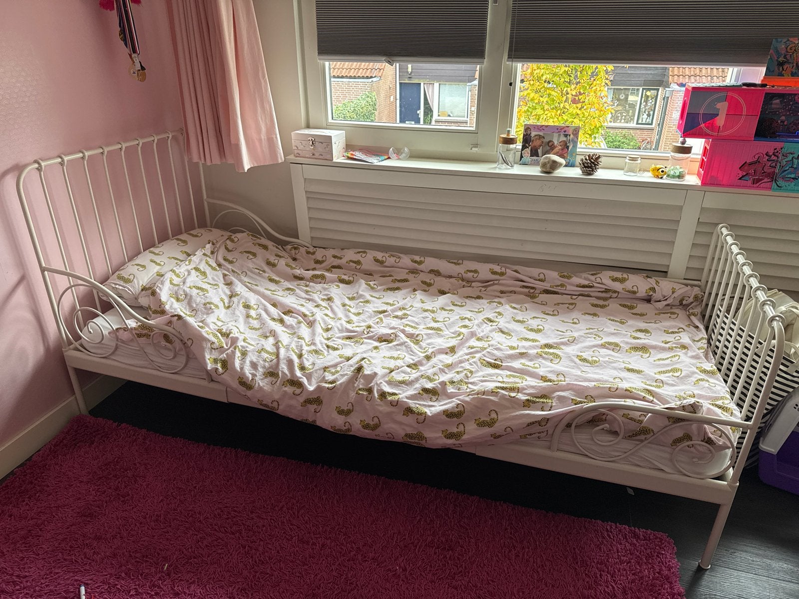 IKEA Minnen meegroeibed wit, uitschuifbaar kinderbed, Ophalen, Eenpersoons, Wit, 190 cm of minder