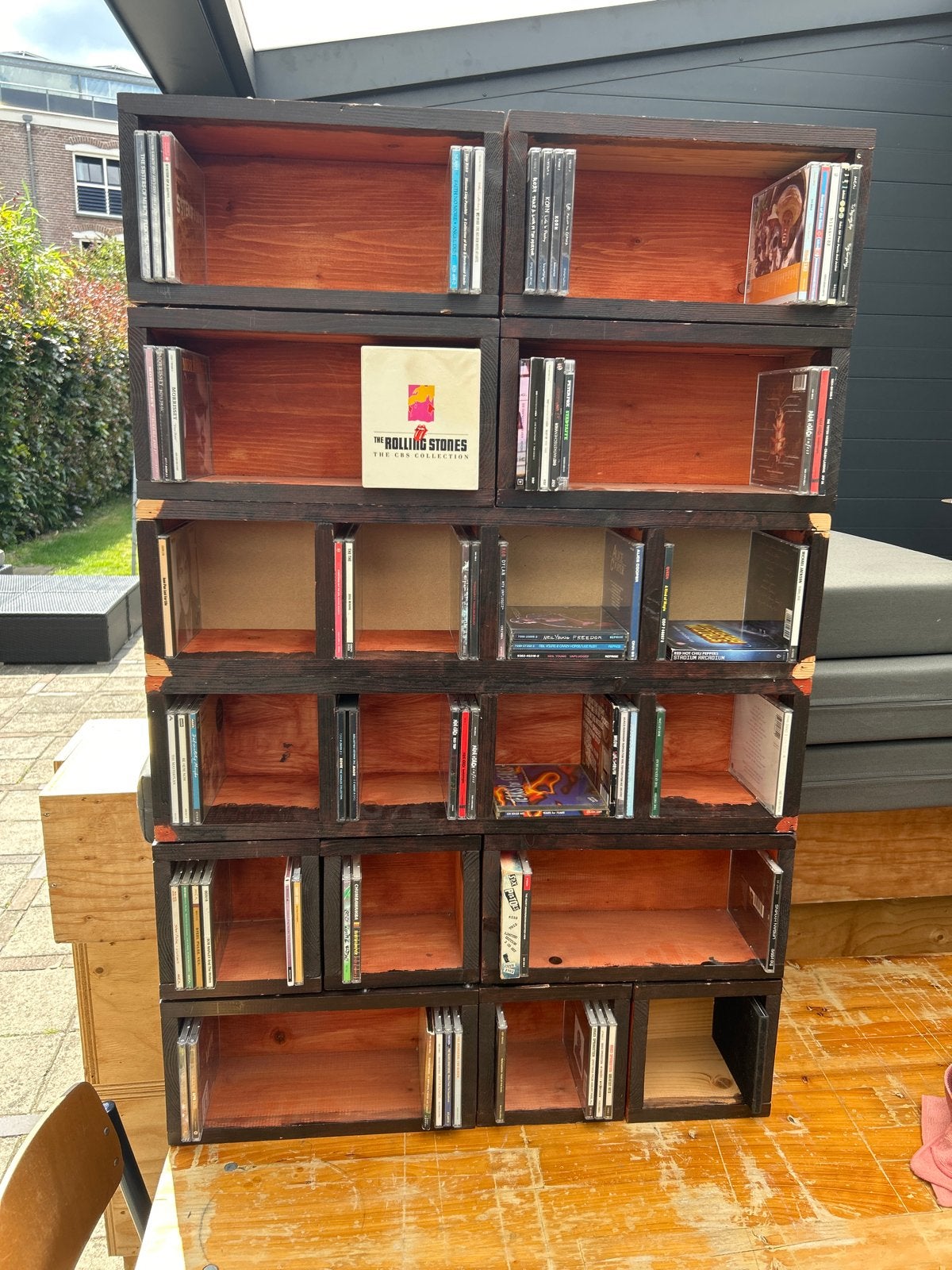 Houten CD-rek / CD-kast - Handgemaakt, Ophalen, Gebruikt, 150 discs of meer, Cd's