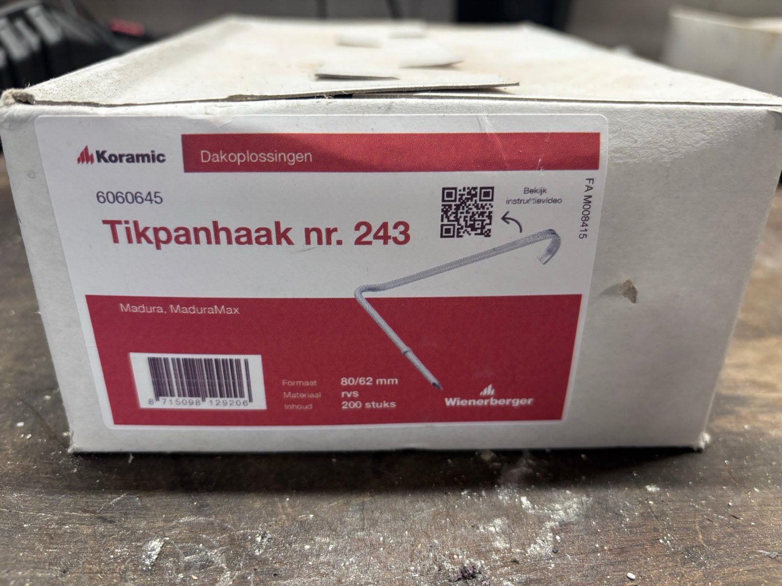 Koramic Tikpanhaak 243 - 250 stuks voor dakpannen, Nieuw, Ophalen of Verzenden, 15 m² of meer, Dakpannen