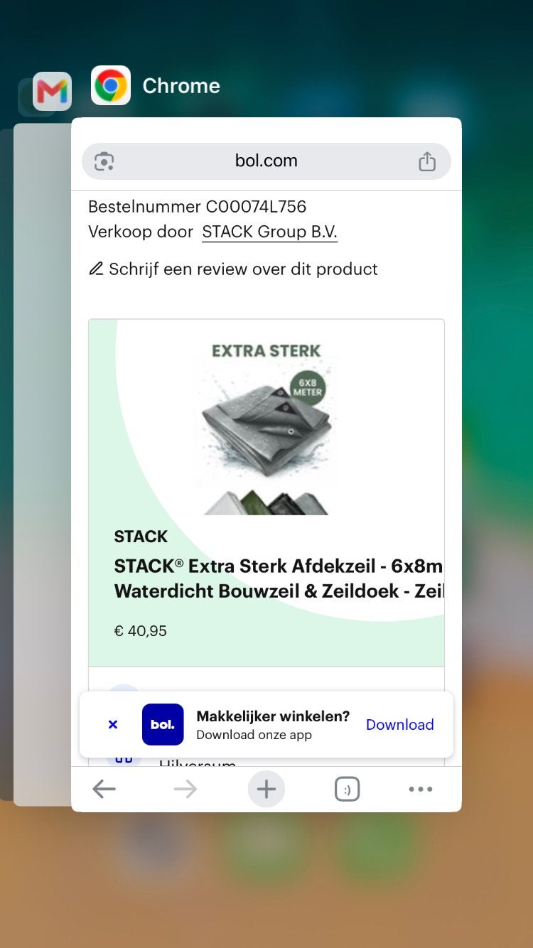 STACK Extra Sterk Afdekzeil - 6x8m Waterdicht Bouwzeil, Ophalen, Zo goed als nieuw, Zeil