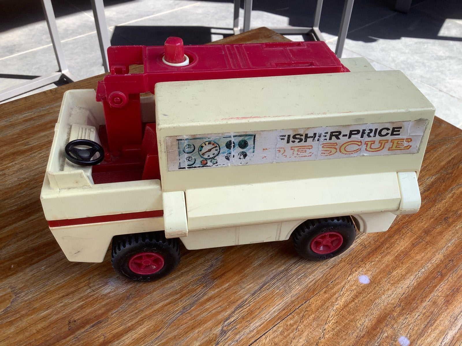 Vintage Fisher-Price Rescue Truck uit 1974, Ophalen of Verzenden, Gebruikt, Auto of Voertuig