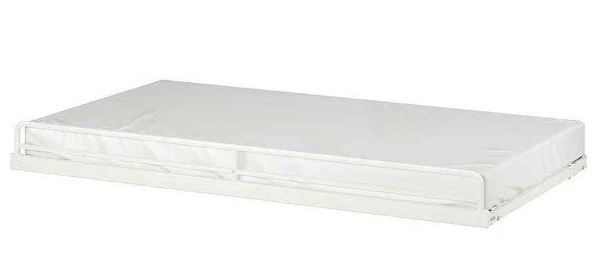 IKEA SVÄRTA/ VITVAL uitschuifbaar bed (90x200 cm), Huis en Inrichting, Slaapkamer | Bedden, Ophalen, 90 cm, Eenpersoons, Wit