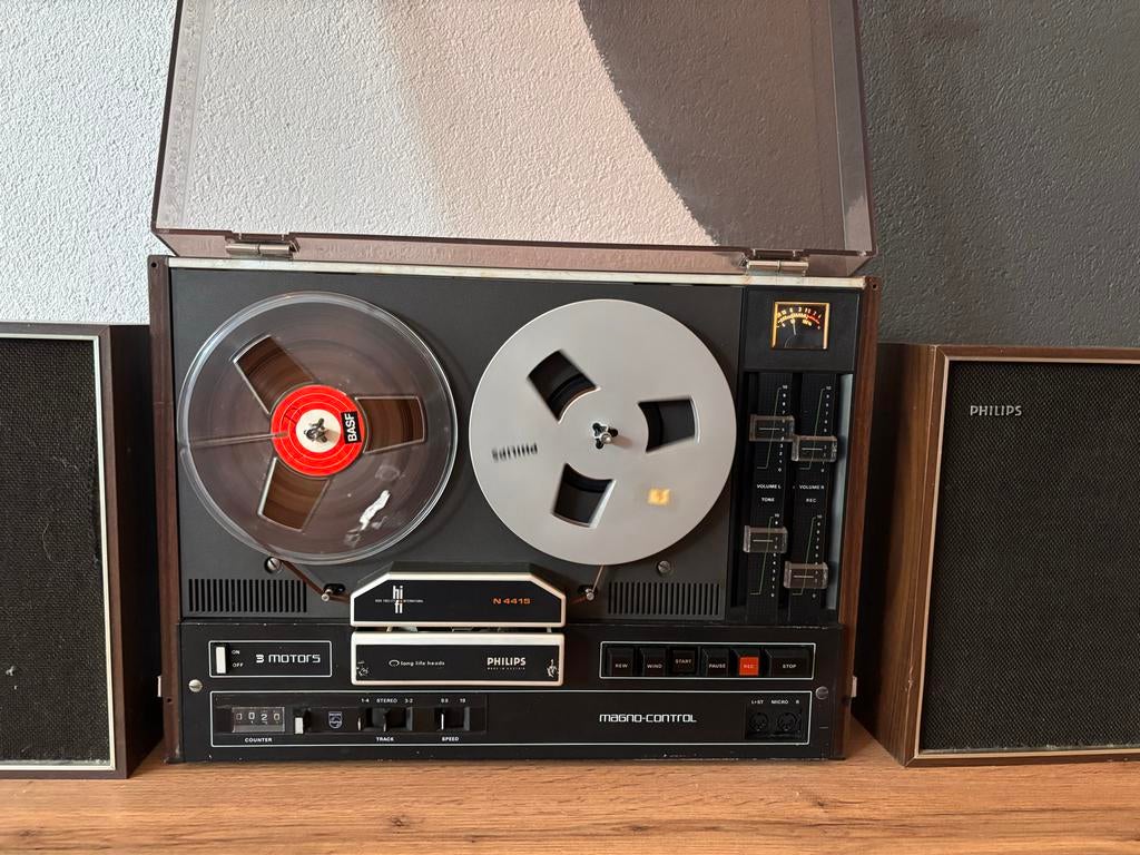 Bandrecorder Philips N4415 met stofkap en handleiding, Ophalen, Bandrecorder, Met stofkap