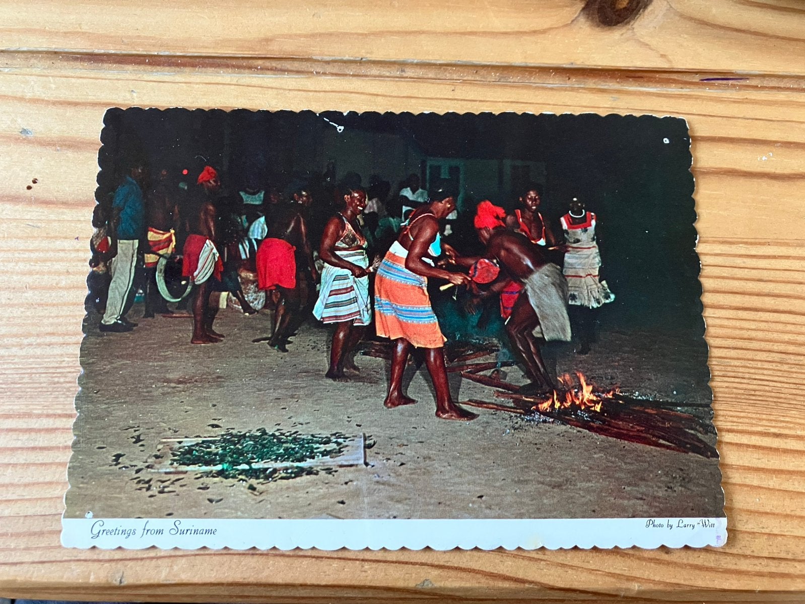 Ansichtkaart Suriname, vuurdand te Negerkreek, Ophalen of Verzenden