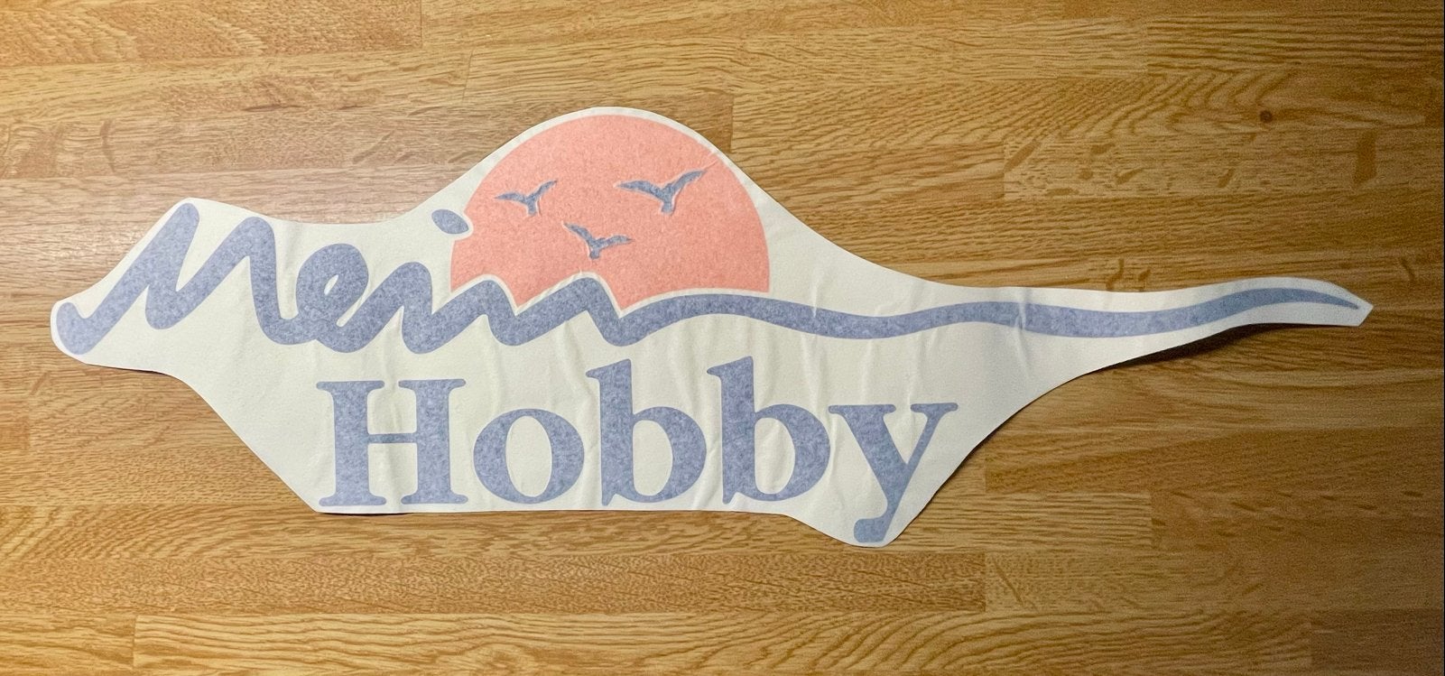 Sticker "Mein Hobby" met zonsondergang en vogels, Ophalen of Verzenden, Nieuw, Sticker