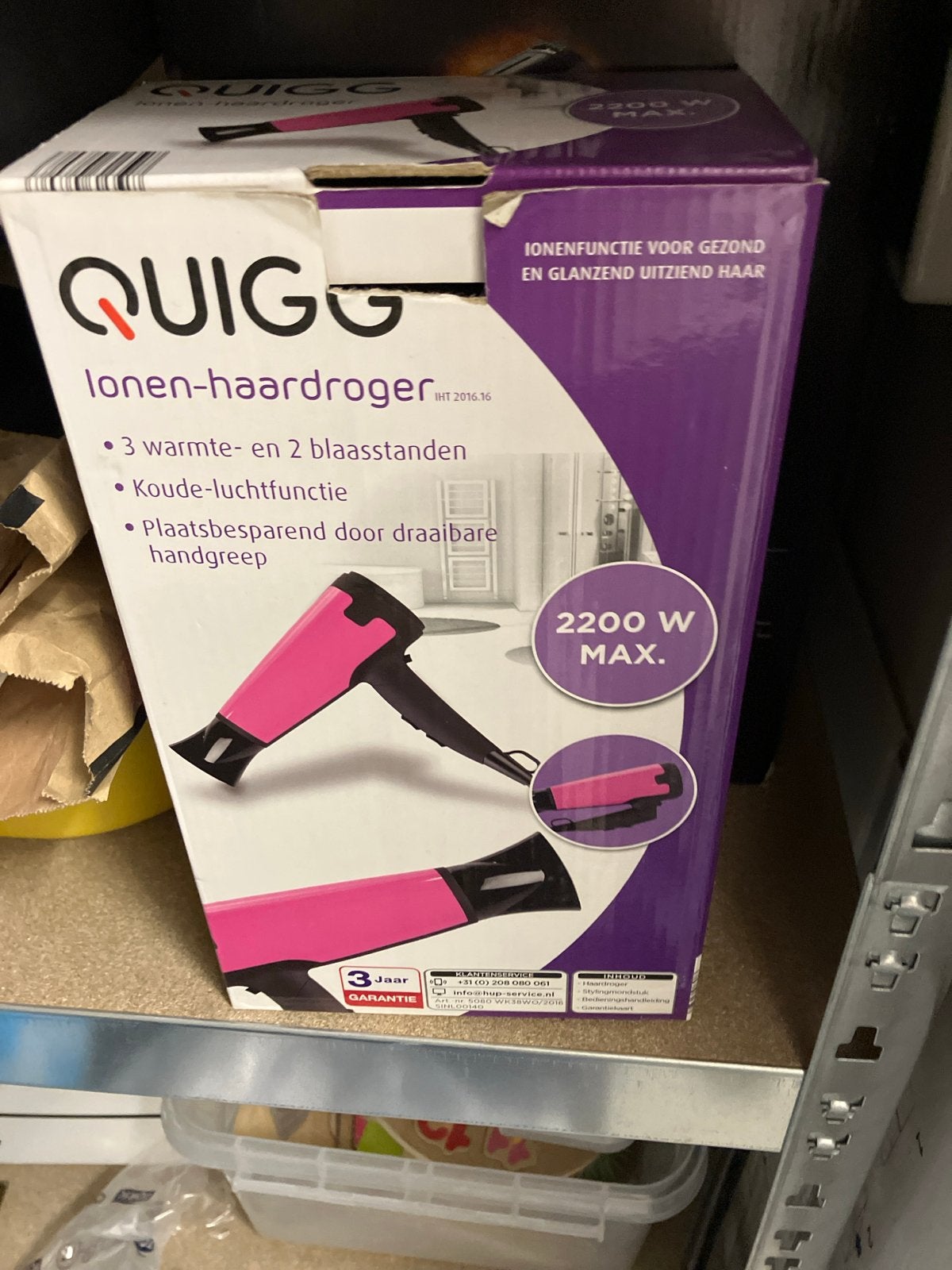 Quigg Ionen-haardroger 2200W - Nieuw in doos, Ophalen of Verzenden, Nieuw, Haarverzorging