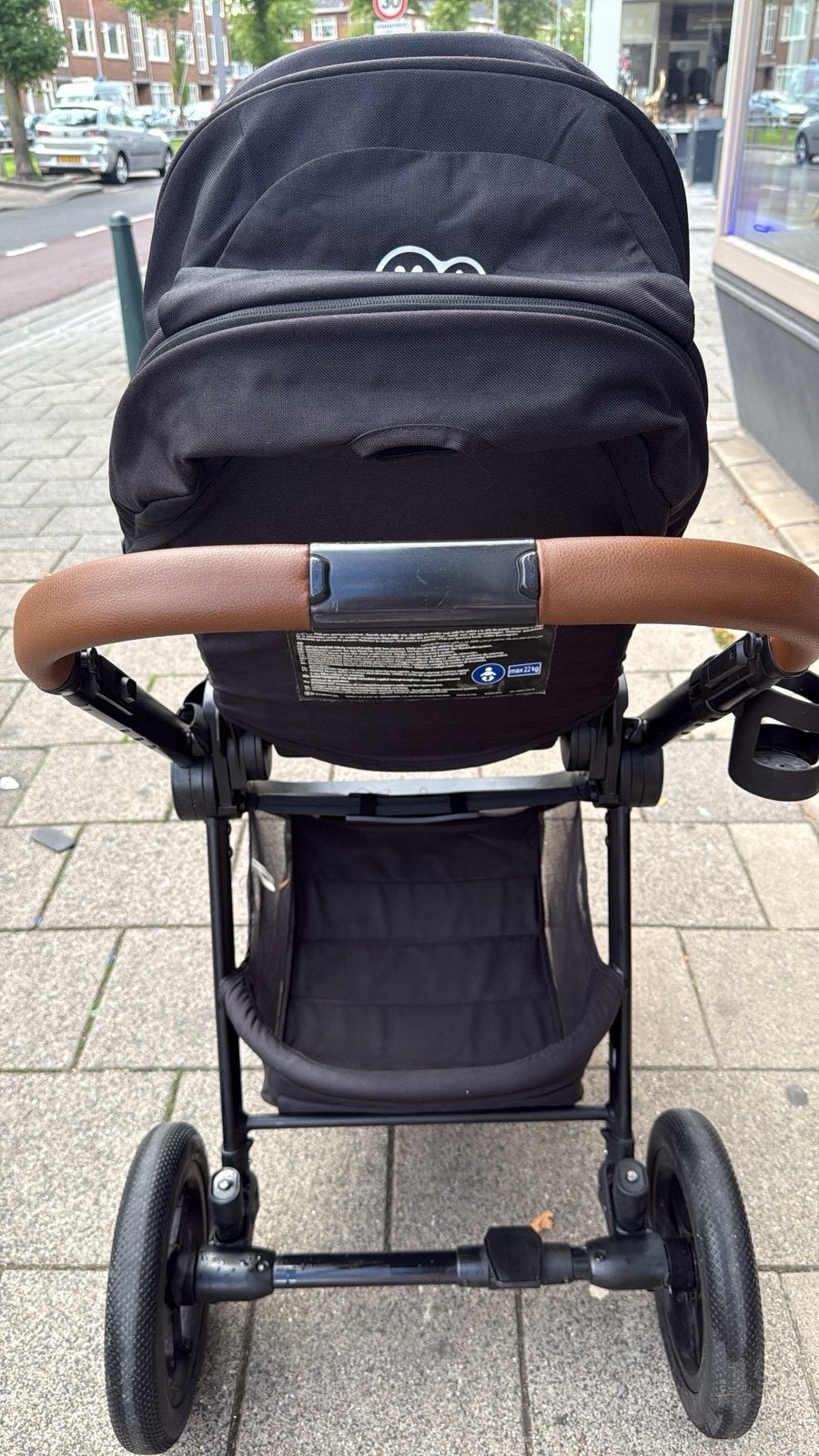 Kinderkraft kinderwagen met nieuwe reiswieg – zwart/bruin, Kinderen en Baby's, Ophalen, Gebruikt, Overige merken