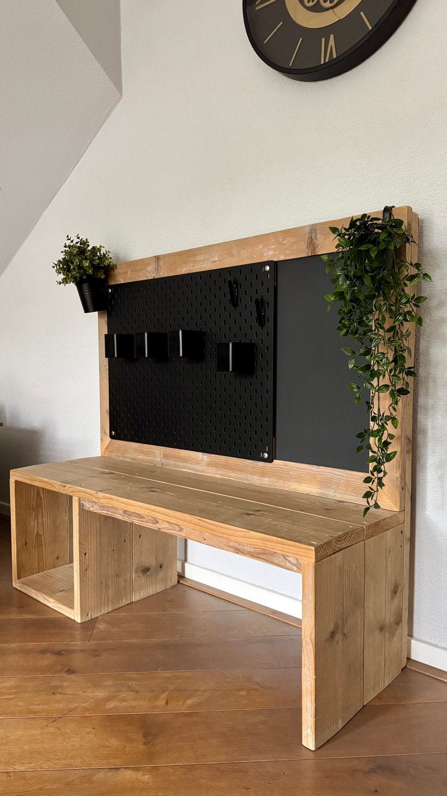Houten speelmeubel met IKEA SKÅDIS en krijtbord, Huis en Inrichting, Ophalen, 150 tot 200 cm, 75 tot 100 cm, Rechte bank